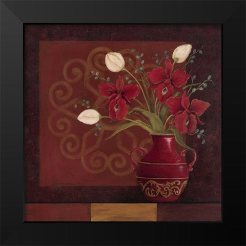 Tranquil Bouquet II Black Modern Wood Framed Art Print by Moulton, Jo