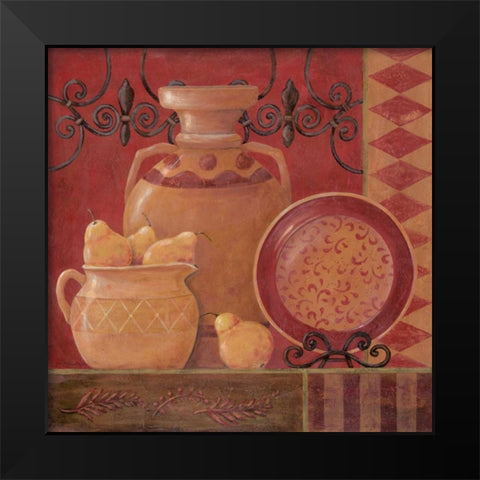 Pear Spice Black Modern Wood Framed Art Print by Moulton, Jo