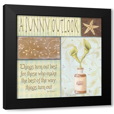 A Sunny Outlook Black Modern Wood Framed Art Print with Double Matting by Moulton, Jo