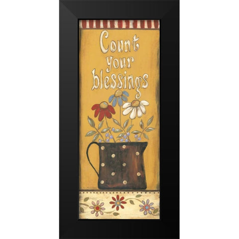 Count Your Blessings Black Modern Wood Framed Art Print by Moulton, Jo