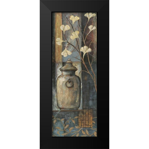 Jar with Flowers I Black Modern Wood Framed Art Print by Moulton, Jo