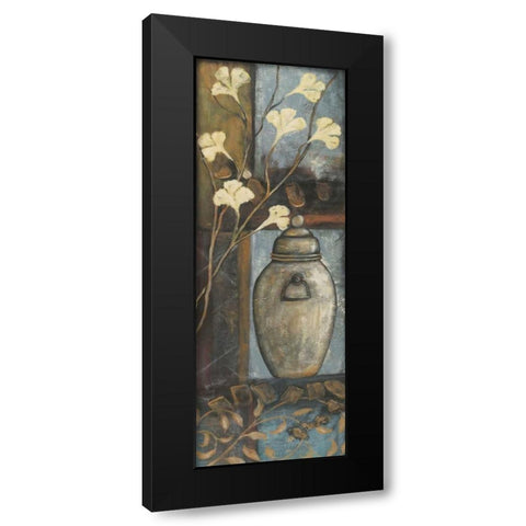 Jar with Flowers II Black Modern Wood Framed Art Print with Double Matting by Moulton, Jo