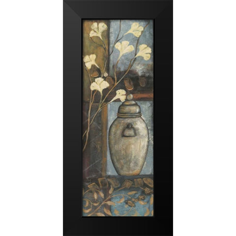 Jar with Flowers II Black Modern Wood Framed Art Print by Moulton, Jo