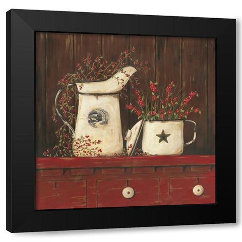 Red Cupboard I Black Modern Wood Framed Art Print with Double Matting by Moulton, Jo