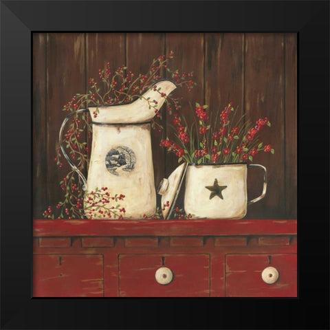 Red Cupboard I Black Modern Wood Framed Art Print by Moulton, Jo