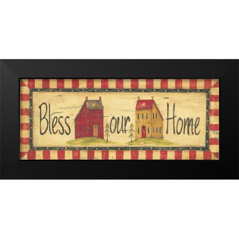 Bless Our Home Black Modern Wood Framed Art Print by Moulton, Jo