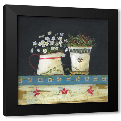 Country Floral Black Modern Wood Framed Art Print by Moulton, Jo