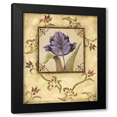 Purple Tulip Black Modern Wood Framed Art Print by Moulton, Jo