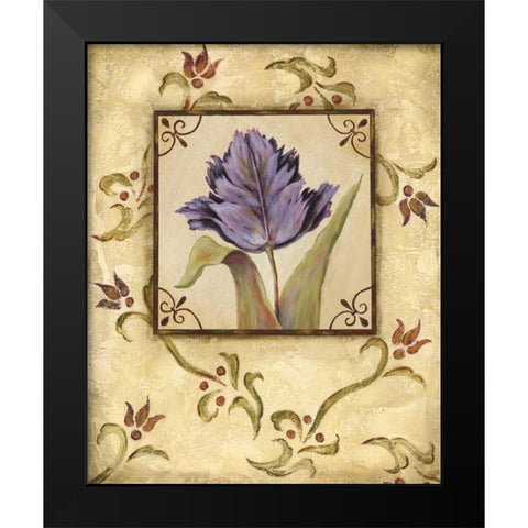 Purple Tulip Black Modern Wood Framed Art Print by Moulton, Jo