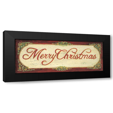 Merry Christmas Black Modern Wood Framed Art Print with Double Matting by Moulton, Jo