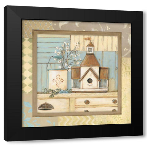Birdhouse II Black Modern Wood Framed Art Print by Moulton, Jo