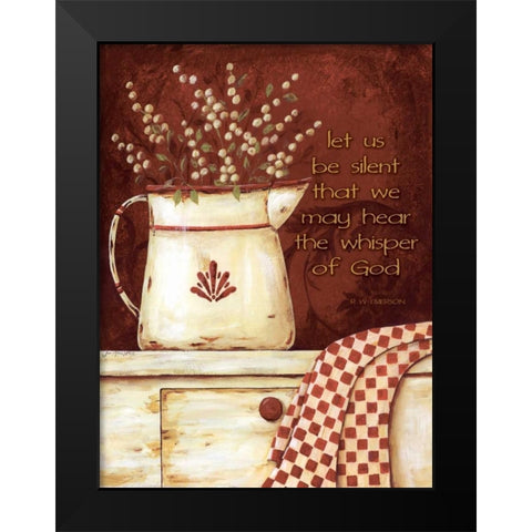 Let Us Be Silent Black Modern Wood Framed Art Print by Moulton, Jo