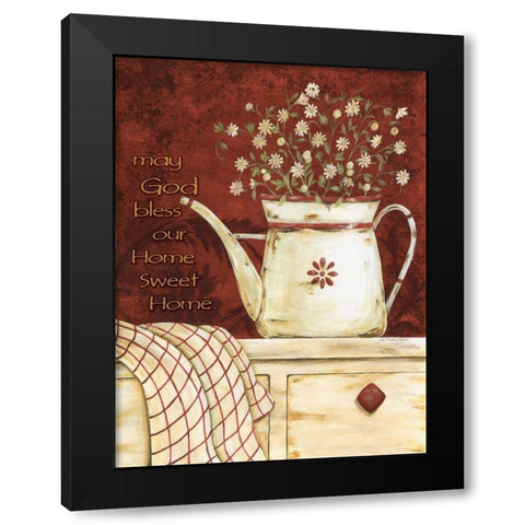 May God Bless Black Modern Wood Framed Art Print with Double Matting by Moulton, Jo
