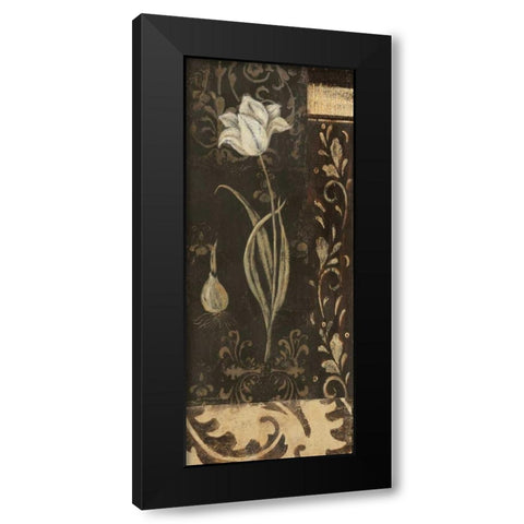 Black and White Tulip Black Modern Wood Framed Art Print by Moulton, Jo