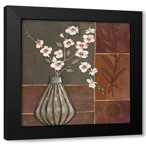 Orchid I Black Modern Wood Framed Art Print with Double Matting by Moulton, Jo