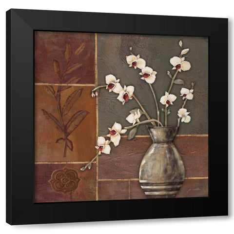 Orchid II Black Modern Wood Framed Art Print with Double Matting by Moulton, Jo