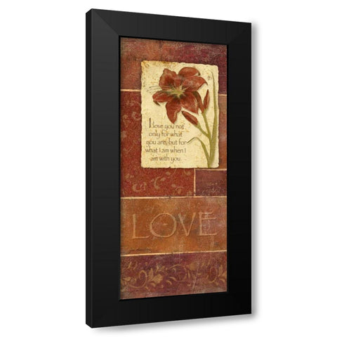 Love Black Modern Wood Framed Art Print by Moulton, Jo