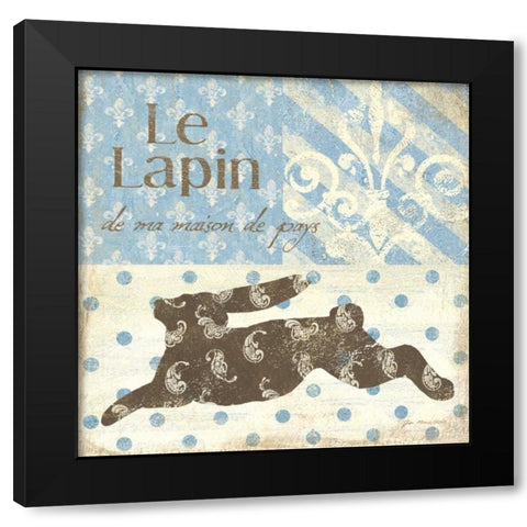 Le Lapin Black Modern Wood Framed Art Print by Moulton, Jo