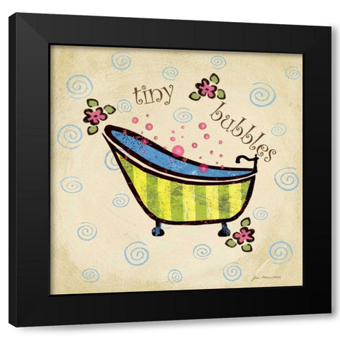 Tiny Bubbles Black Modern Wood Framed Art Print with Double Matting by Moulton, Jo