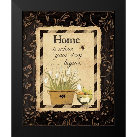 Home Black Modern Wood Framed Art Print by Moulton, Jo