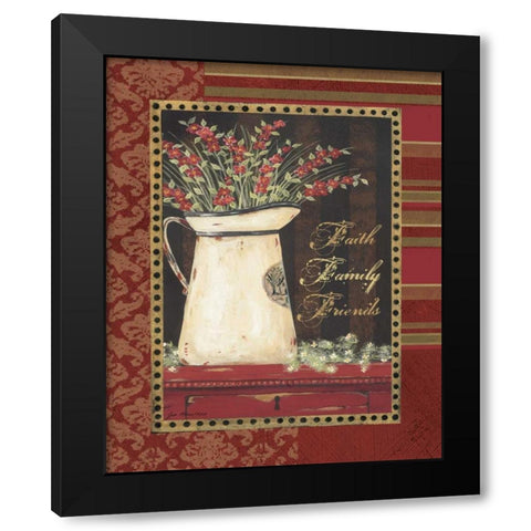 Faith Family Friends Black Modern Wood Framed Art Print by Moulton, Jo