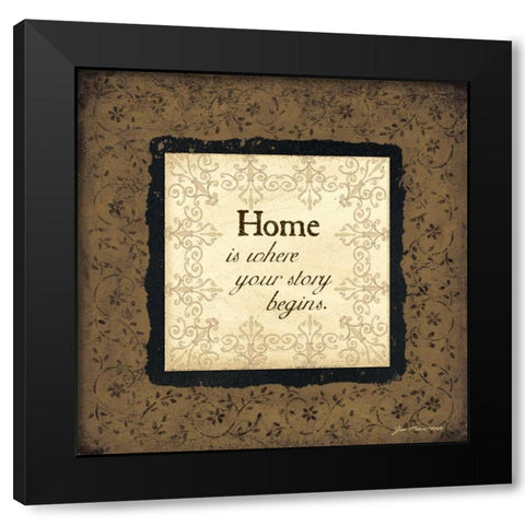 Home Black Modern Wood Framed Art Print by Moulton, Jo