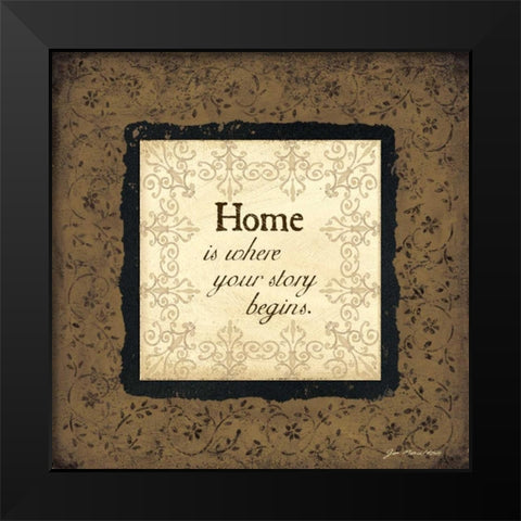 Home Black Modern Wood Framed Art Print by Moulton, Jo