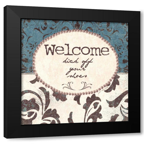Welcome Black Modern Wood Framed Art Print with Double Matting by Moulton, Jo