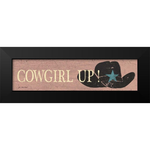 Cowgirl Up Black Modern Wood Framed Art Print by Moulton, Jo