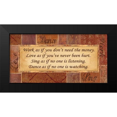 Work As If Black Modern Wood Framed Art Print by Moulton, Jo