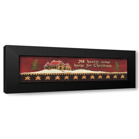 All Hearts Black Modern Wood Framed Art Print by Moulton, Jo