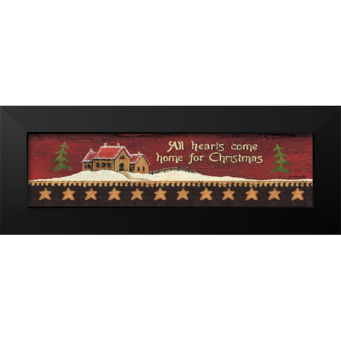 All Hearts Black Modern Wood Framed Art Print by Moulton, Jo