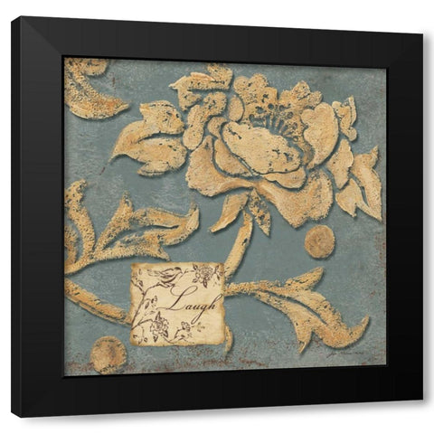 Laugh Black Modern Wood Framed Art Print by Moulton, Jo