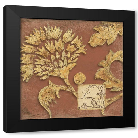 Love Black Modern Wood Framed Art Print with Double Matting by Moulton, Jo