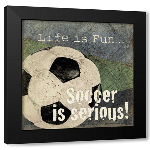 Soccer Black Modern Wood Framed Art Print with Double Matting by Moulton, Jo