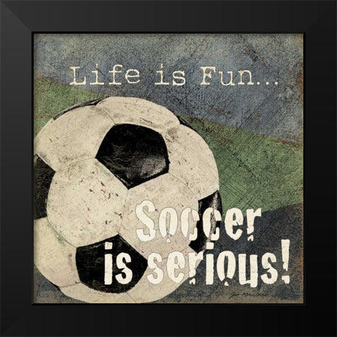 Soccer Black Modern Wood Framed Art Print by Moulton, Jo
