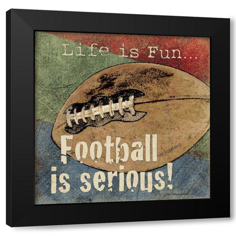 Football Black Modern Wood Framed Art Print with Double Matting by Moulton, Jo