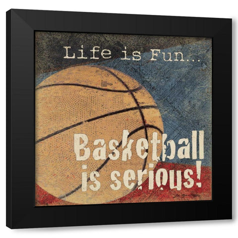 Basketball Black Modern Wood Framed Art Print by Moulton, Jo