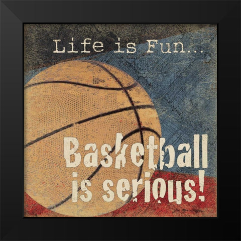 Basketball Black Modern Wood Framed Art Print by Moulton, Jo