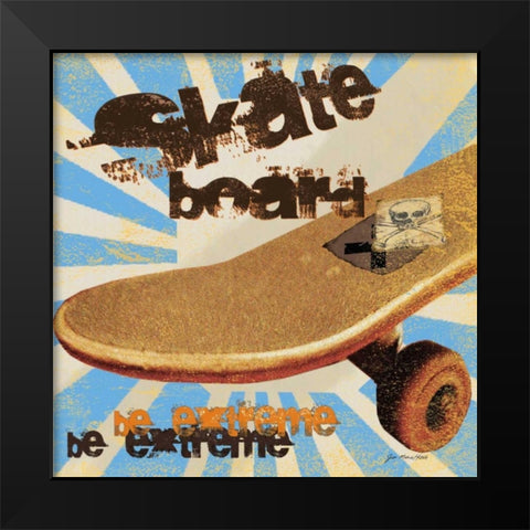 Skateboard Black Modern Wood Framed Art Print by Moulton, Jo