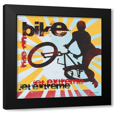 Bike Black Modern Wood Framed Art Print with Double Matting by Moulton, Jo