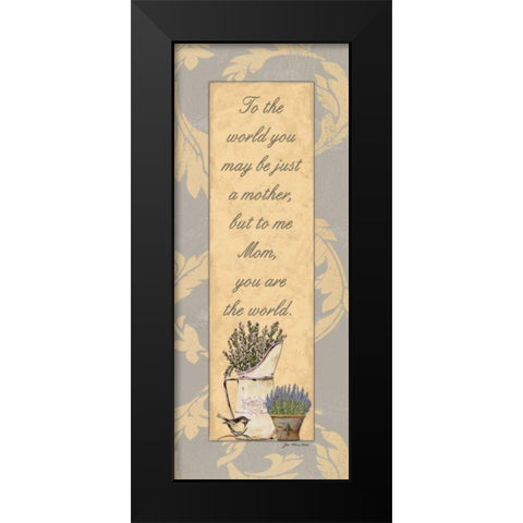 To the World Black Modern Wood Framed Art Print by Moulton, Jo