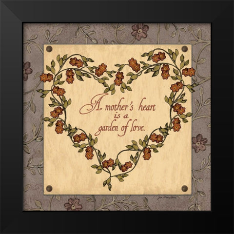 A Mothers Heart Black Modern Wood Framed Art Print by Moulton, Jo