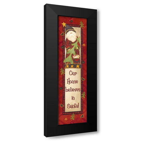 Santa Black Modern Wood Framed Art Print by Moulton, Jo