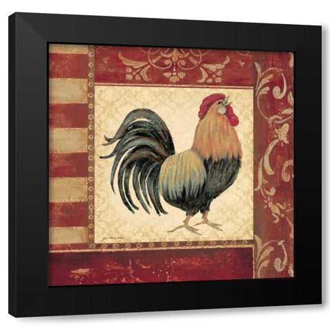 Red Rooster II Black Modern Wood Framed Art Print with Double Matting by Moulton, Jo