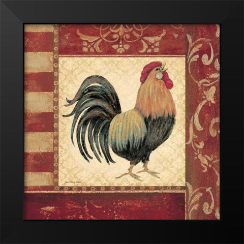 Red Rooster II Black Modern Wood Framed Art Print by Moulton, Jo