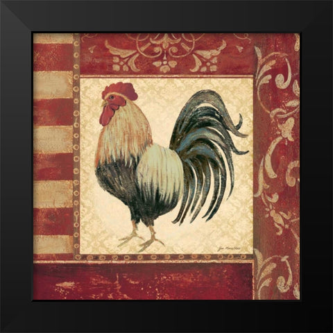 Red Rooster III Black Modern Wood Framed Art Print by Moulton, Jo