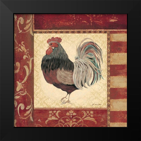 Red Rooster IV Black Modern Wood Framed Art Print by Moulton, Jo