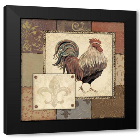 Rooster I Black Modern Wood Framed Art Print with Double Matting by Moulton, Jo