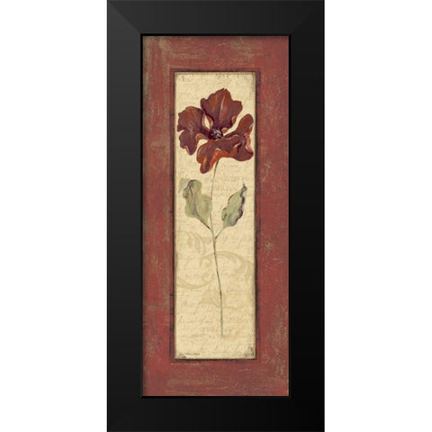 Crimson Petals I Black Modern Wood Framed Art Print by Moulton, Jo